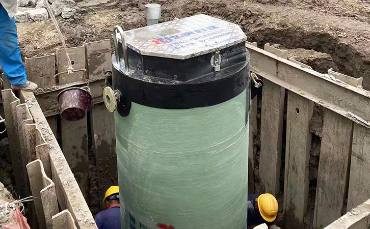 雨水玻璃鋼一體(ti) 化預製泵站