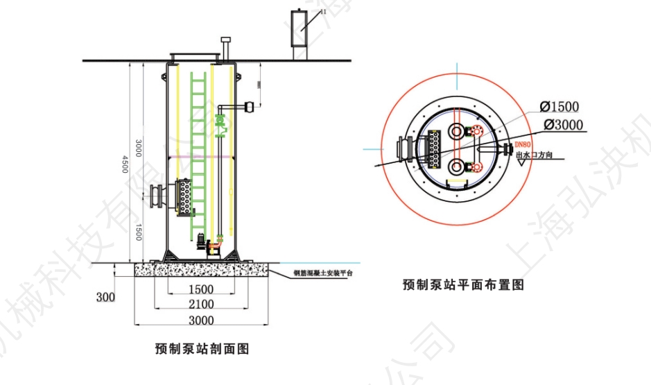 汙水提升泵站設備工程圖